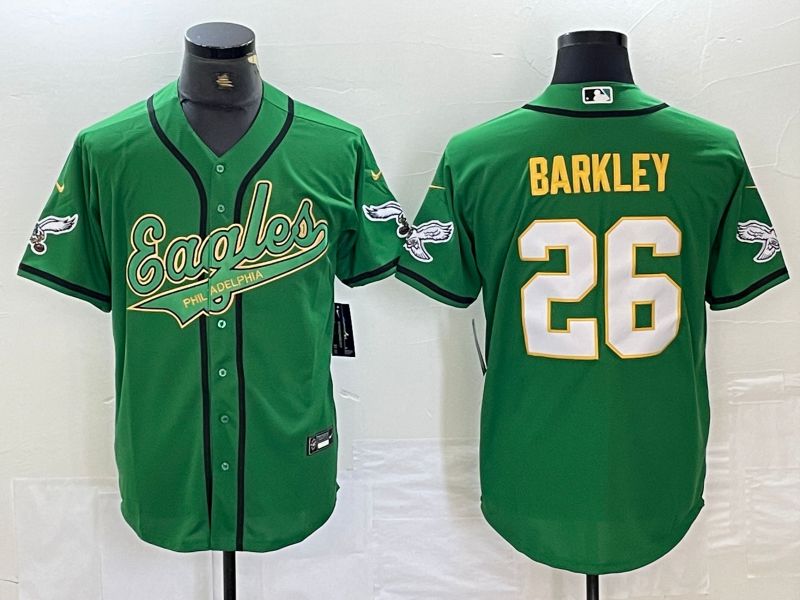 Men Philadelphia Eagles #26 Barkley Green 2024 Nike Co branded NFL Jersey style 4->philadelphia eagles->NFL Jersey